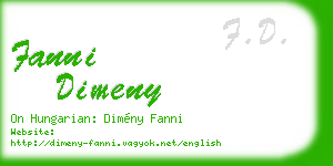 fanni dimeny business card